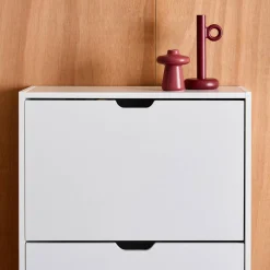 Mueble zapatero decorativo de madera con 3 cajones