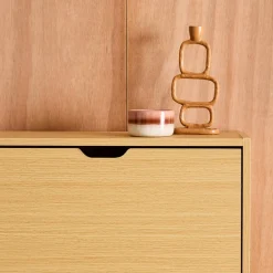 Mueble zapatero decorativo de madera con 3 cajones
