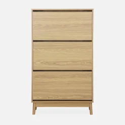Mueble zapatero escandinavo, decoración en madera