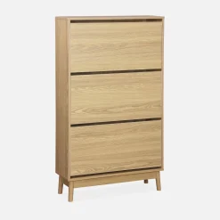 Mueble zapatero escandinavo, decoración en madera