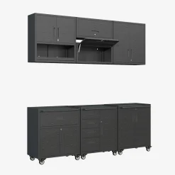 Muebles de almacenamiento para garaje de acero, 6 módulos