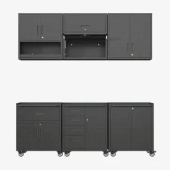 Muebles de almacenamiento para garaje de acero, 6 módulos