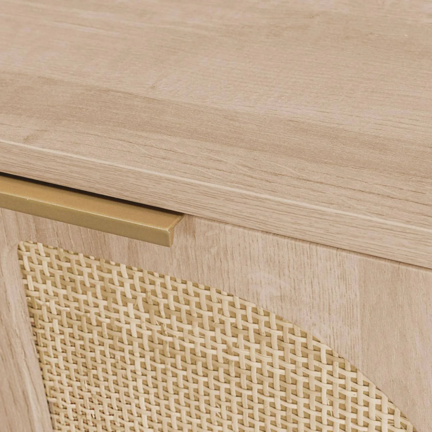 Oficina efecto madera y mimbre, 2 cajones