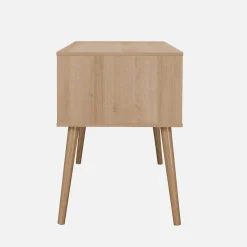 Oficina efecto madera y mimbre, 2 cajones