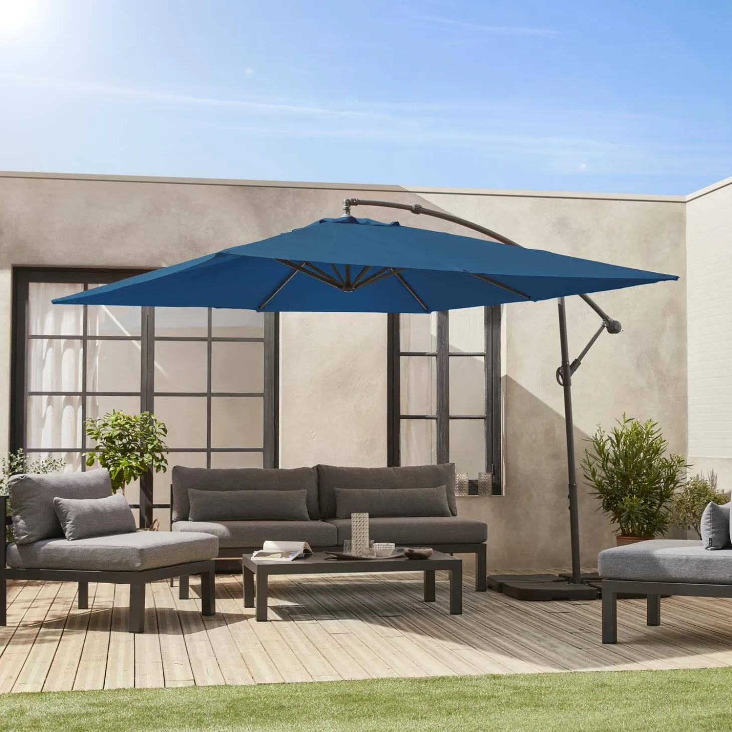 Parasol cuadrado excéntrico, 3x3m