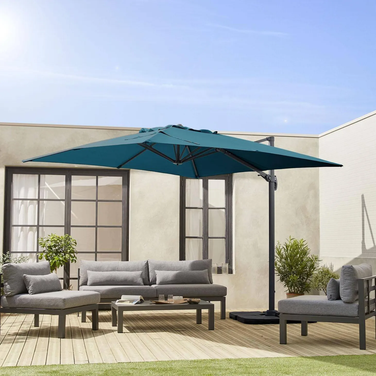 Parasol cuadrado excéntrico, 3x3m