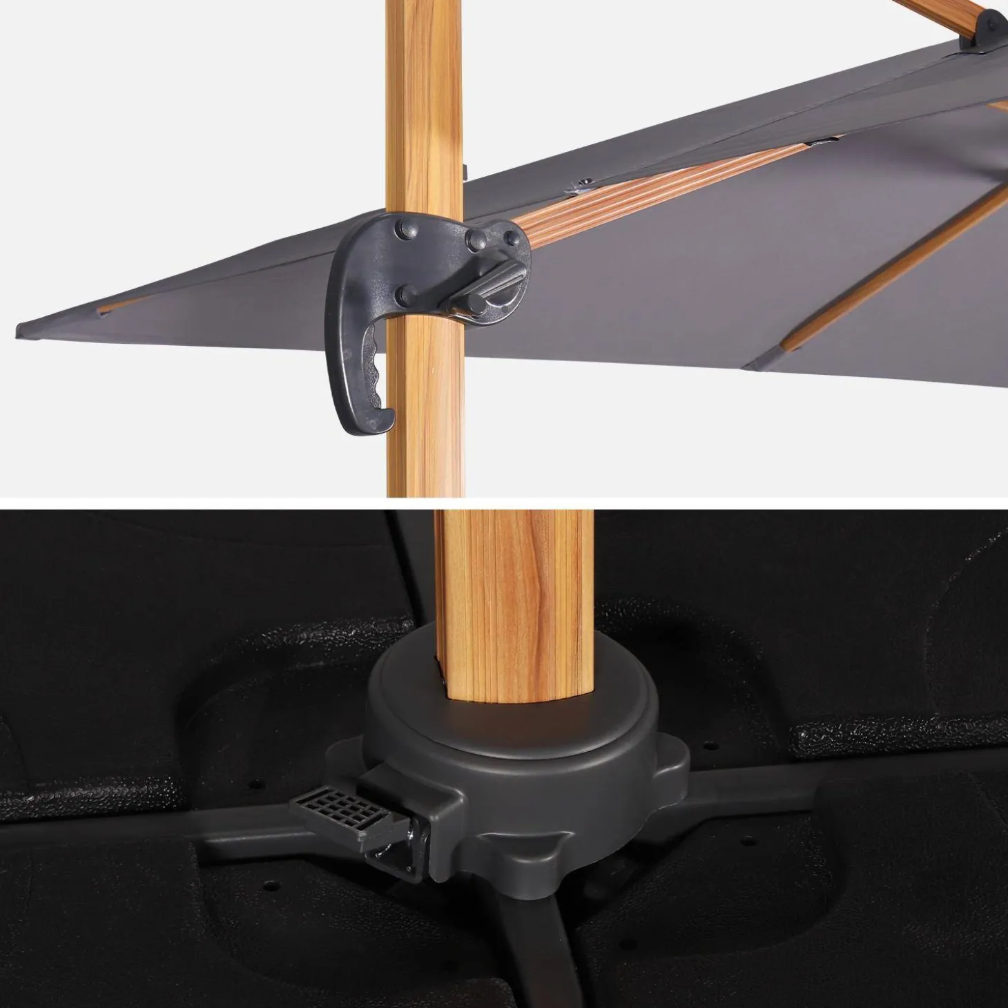 Parasol cuadrado excéntrico, 3x3m