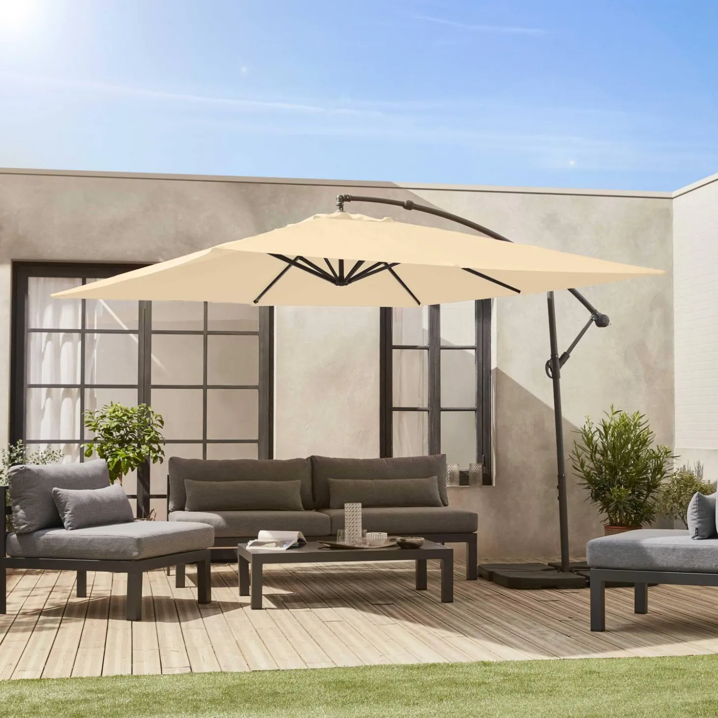 Parasol cuadrado excéntrico, 3x3m