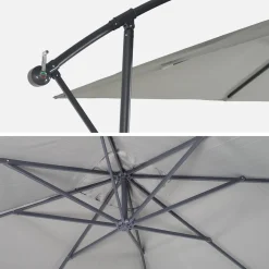 Parasol cuadrado excéntrico, 3x3m