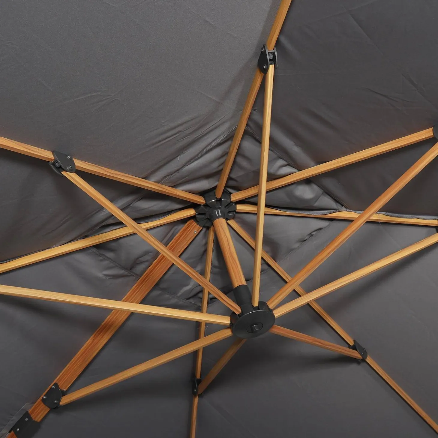 Parasol cuadrado excéntrico, 3x3m + placas de lastre 50x50cm