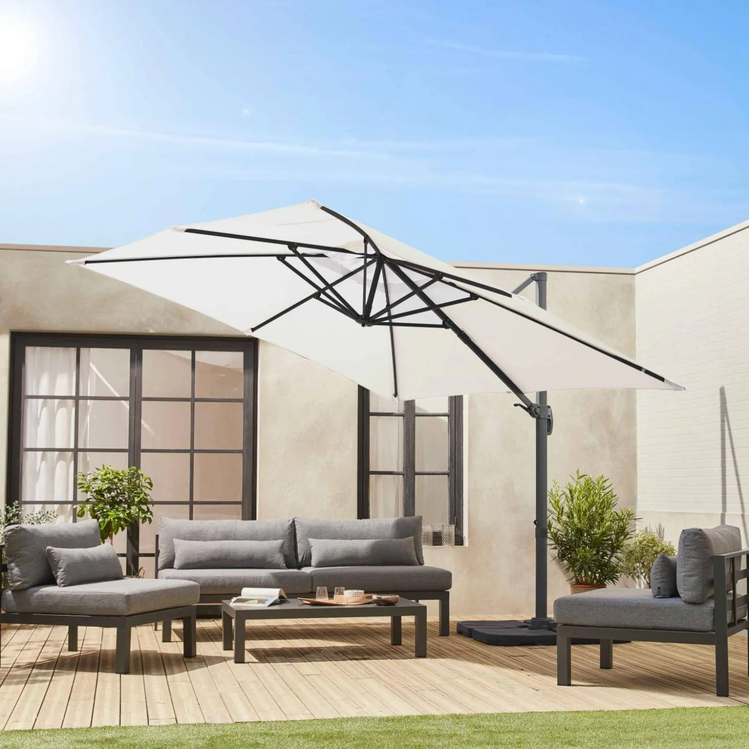 Parasol cuadrado excéntrico, 3x3m