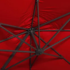 Parasol cuadrado excéntrico, 3x3m + placas de lastre 50x50cm