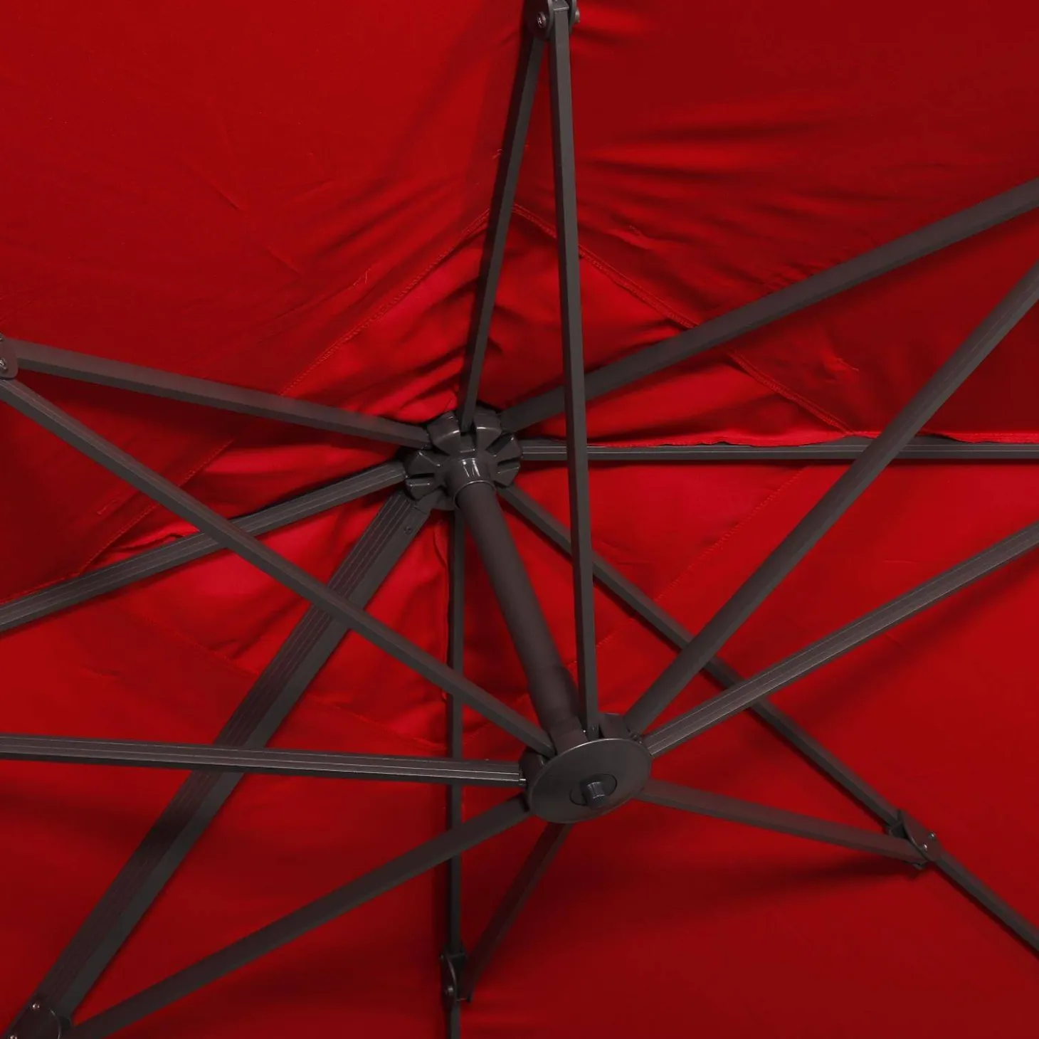 Parasol cuadrado excéntrico, 3x3m + placas de lastre 50x50cm