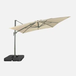 Parasol rectangular excéntrico, 3x4m + placas de lastre 50x50cm