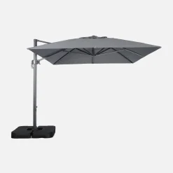 Parasol rectangular excéntrico, 3x4m + placas de lastre 50x50cm