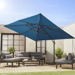 Parasol rectangular excéntrico, 3x4m + losas 50x50cm