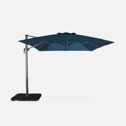Parasol rectangular excéntrico, 3x4m + losas 50x50cm
