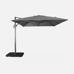 Parasol rectangular excéntrico, 3x4m + losas 50x50cm