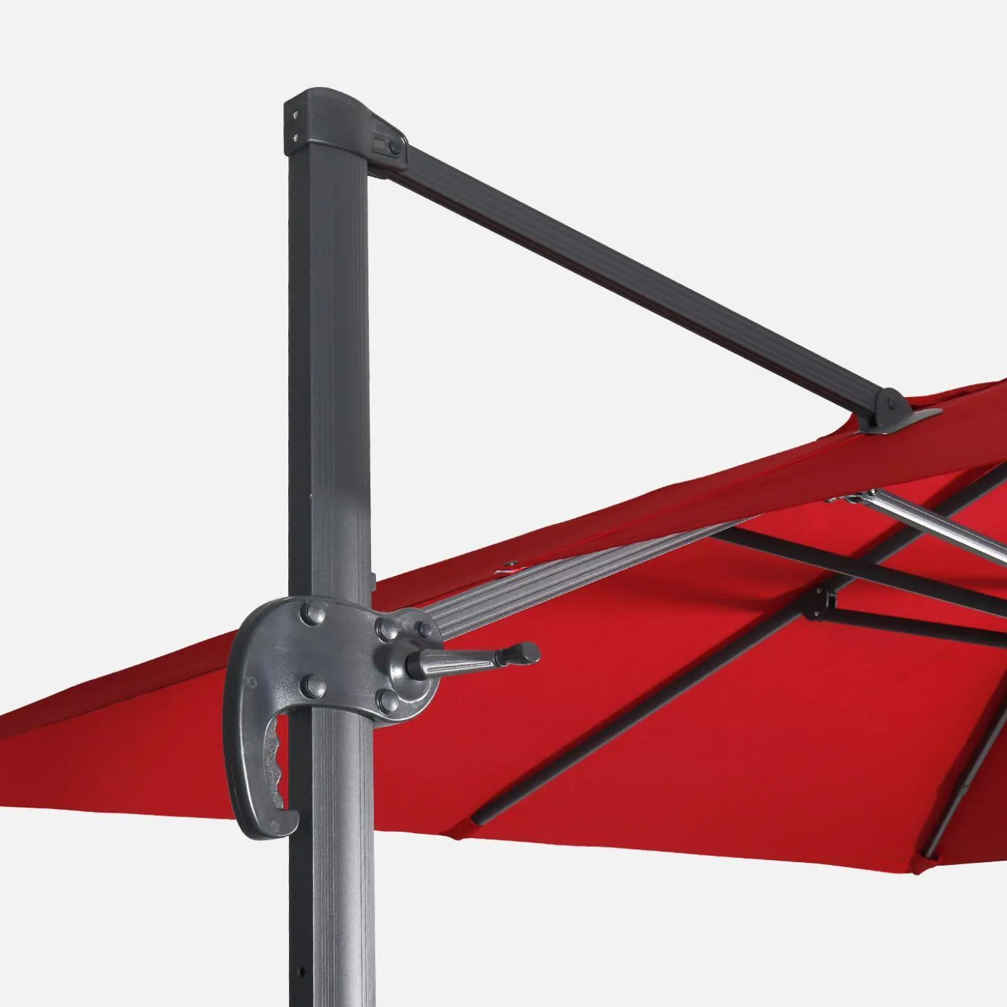 Parasol rectangular excéntrico, 3x4m + placas de lastre 50x50cm