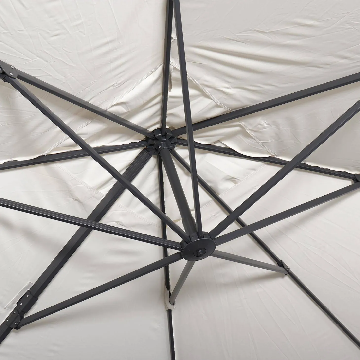 Parasol rectangular excéntrico, 3x4m + placas de lastre 50x50cm