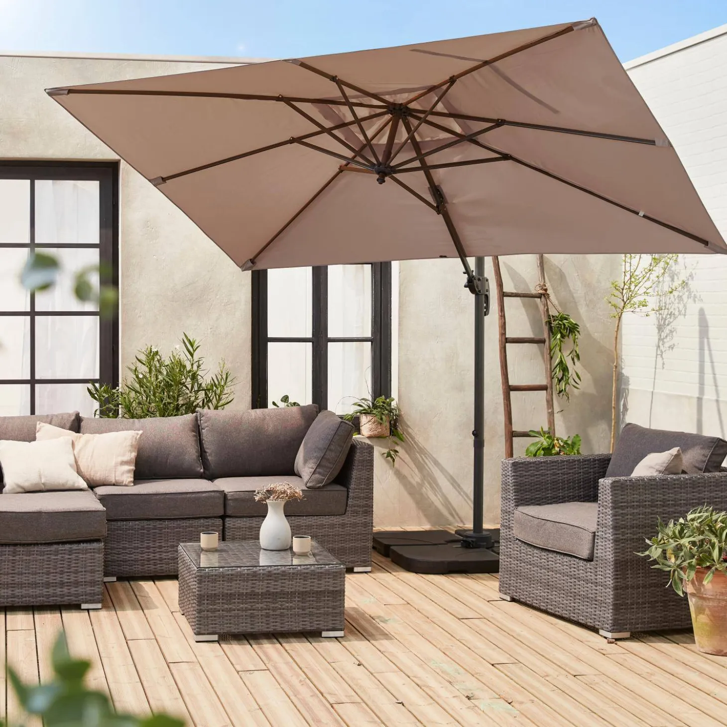 Parasol rectangular excéntrico, 3x2m