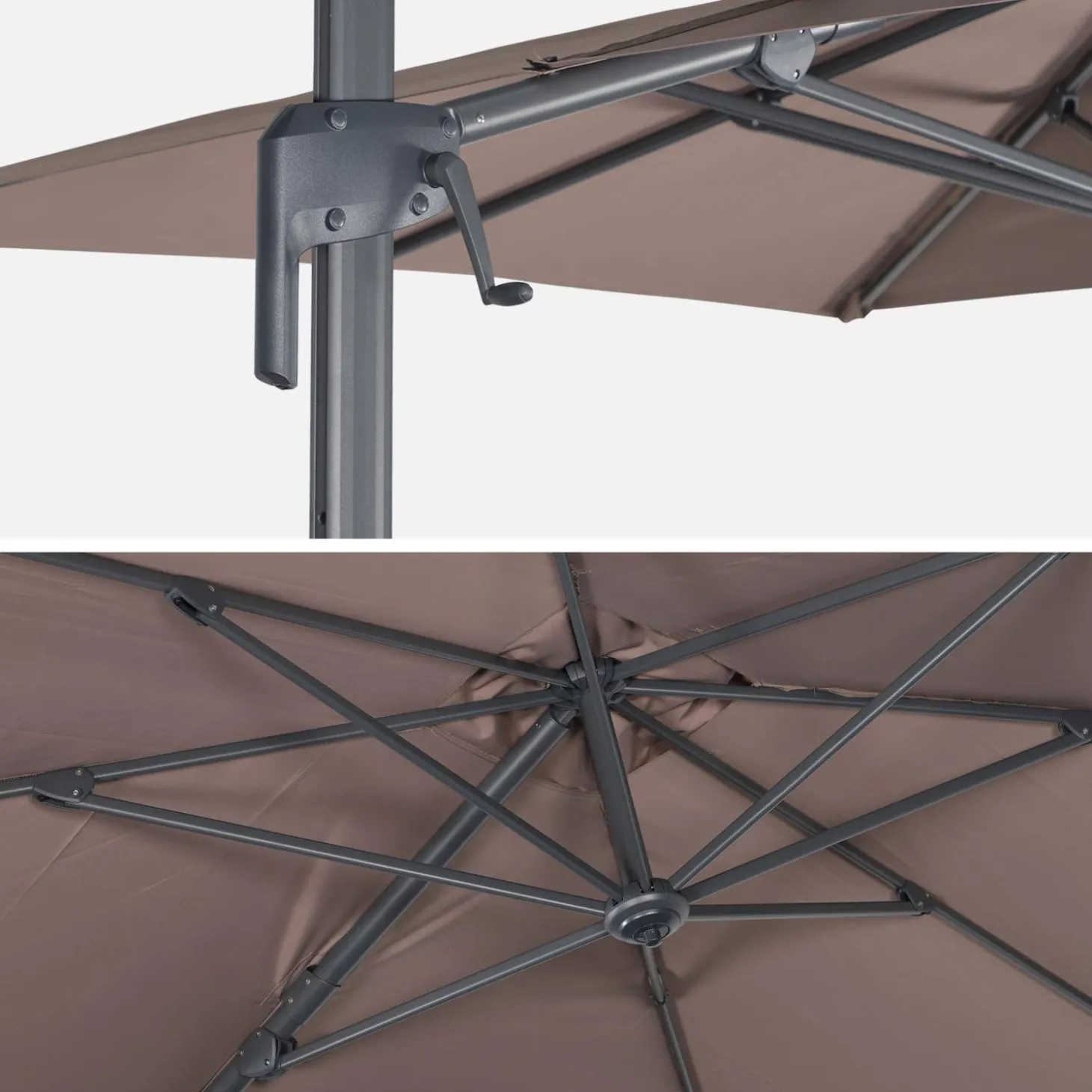 Parasol rectangular excéntrico, 3x2m