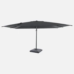 Parasol rectangular excéntrico, 3x4m + funda + placas de lastre 98x98cm
