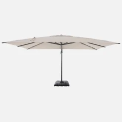 Parasol rectangular excéntrico, 3x4m + funda + placas de lastre 98x98cm