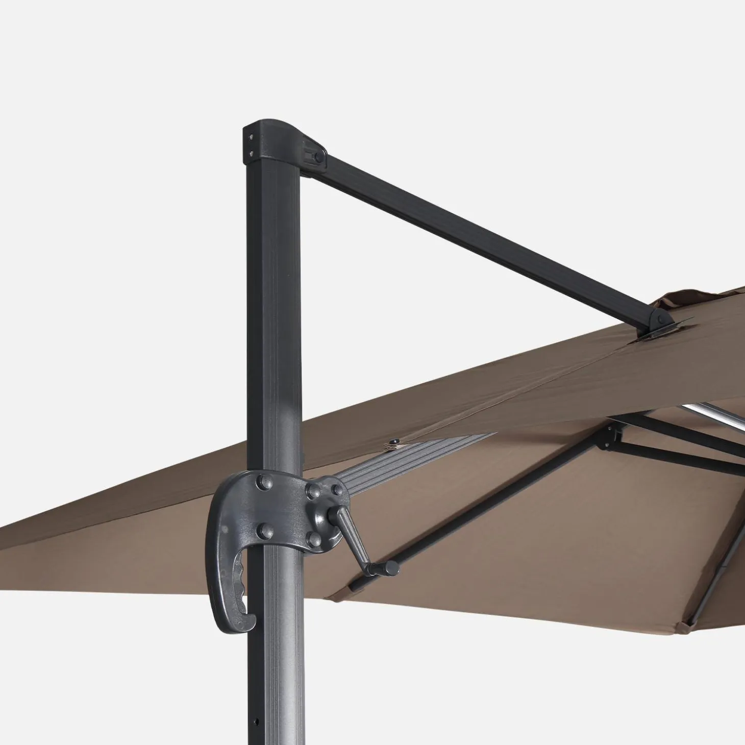 Parasol rectangular excéntrico, 3x4m + placas de lastre 50x50cm