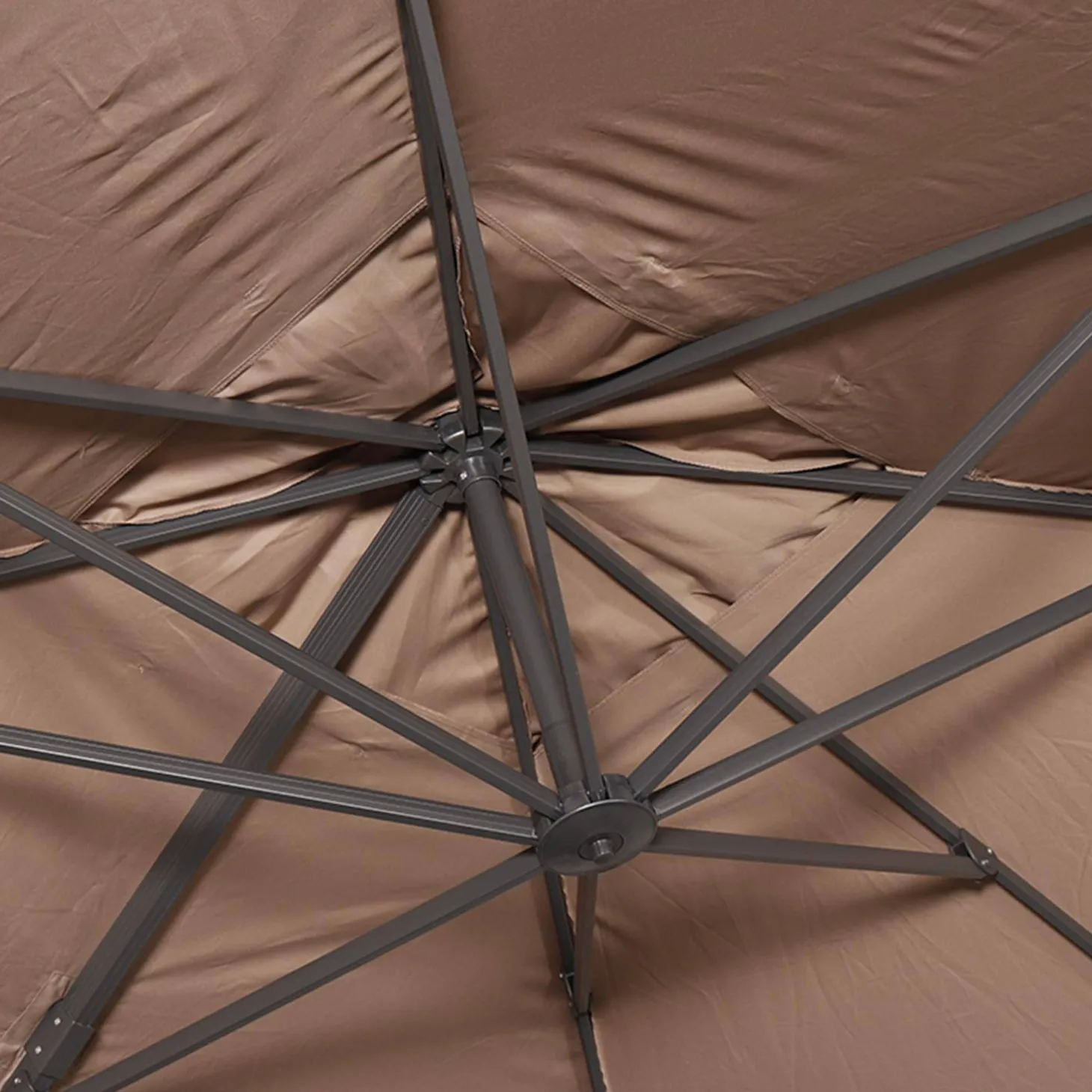 Parasol rectangular excéntrico, 3x4m + placas de lastre 50x50cm