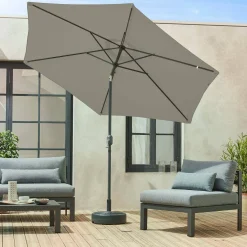 Parasol rectangular poste efecto madera, 3x3m