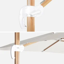 Parasol rectangular poste efecto madera, 3x4m