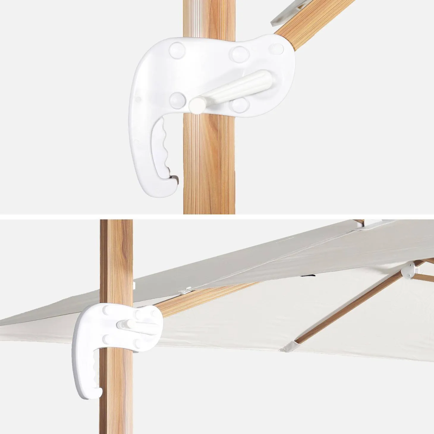 Parasol rectangular poste efecto madera, 3x4m