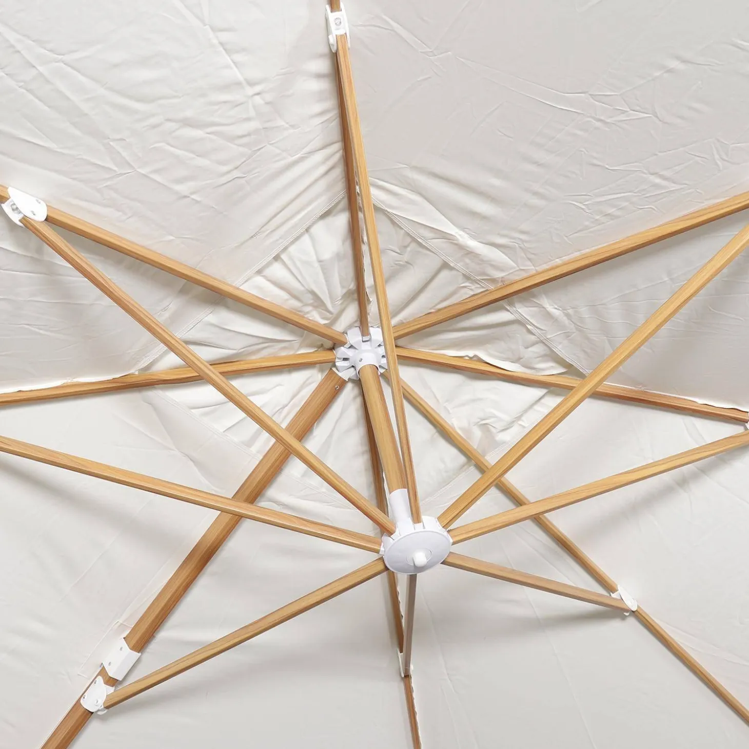 Parasol rectangular poste efecto madera, 3x4m