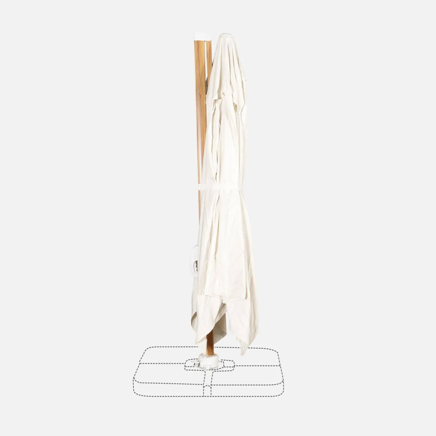 Parasol rectangular poste efecto madera, 3x4m