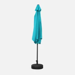 Parasol rectangular poste efecto madera, 3x3m
