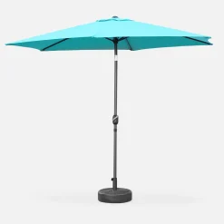 Parasol rectangular poste efecto madera, 3x3m