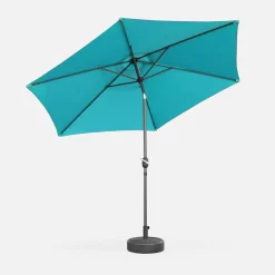 Parasol rectangular poste efecto madera, 3x3m
