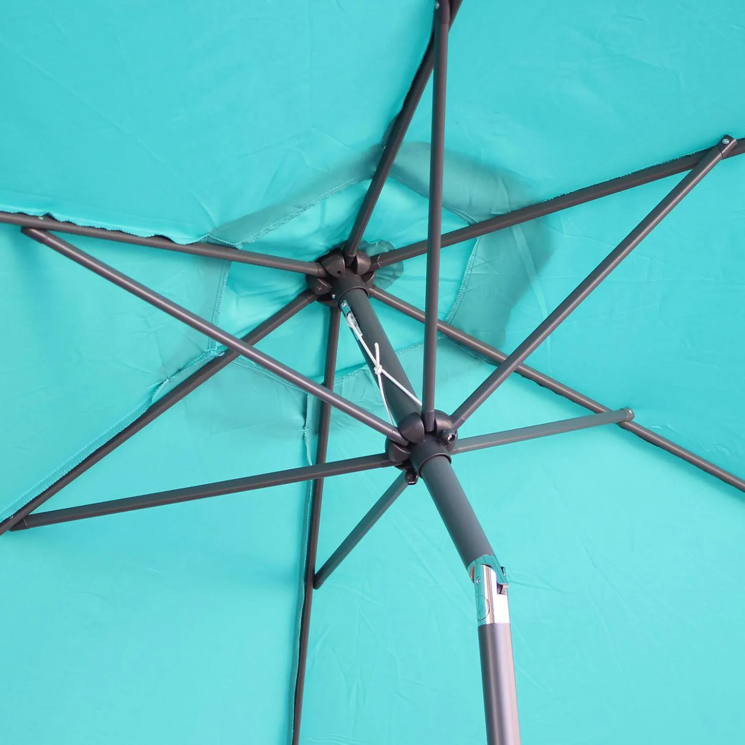 Parasol rectangular poste efecto madera, 3x3m