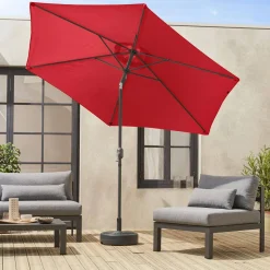 Parasol rectangular poste efecto madera, 3x3m