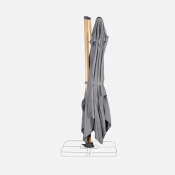 Parasol rectangular poste efecto madera, 3x4m