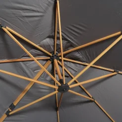 Parasol rectangular poste efecto madera, 3x4m