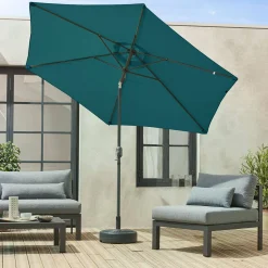 Parasol rectangular poste efecto madera, 3x3m