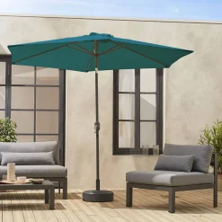 Parasol rectangular poste efecto madera, 3x3m