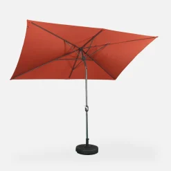 Parasol rectangular poste efecto madera, 2x3m
