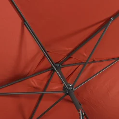 Parasol rectangular poste efecto madera, 2x3m