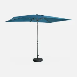 Parasol rectangular poste efecto madera, 2x3m