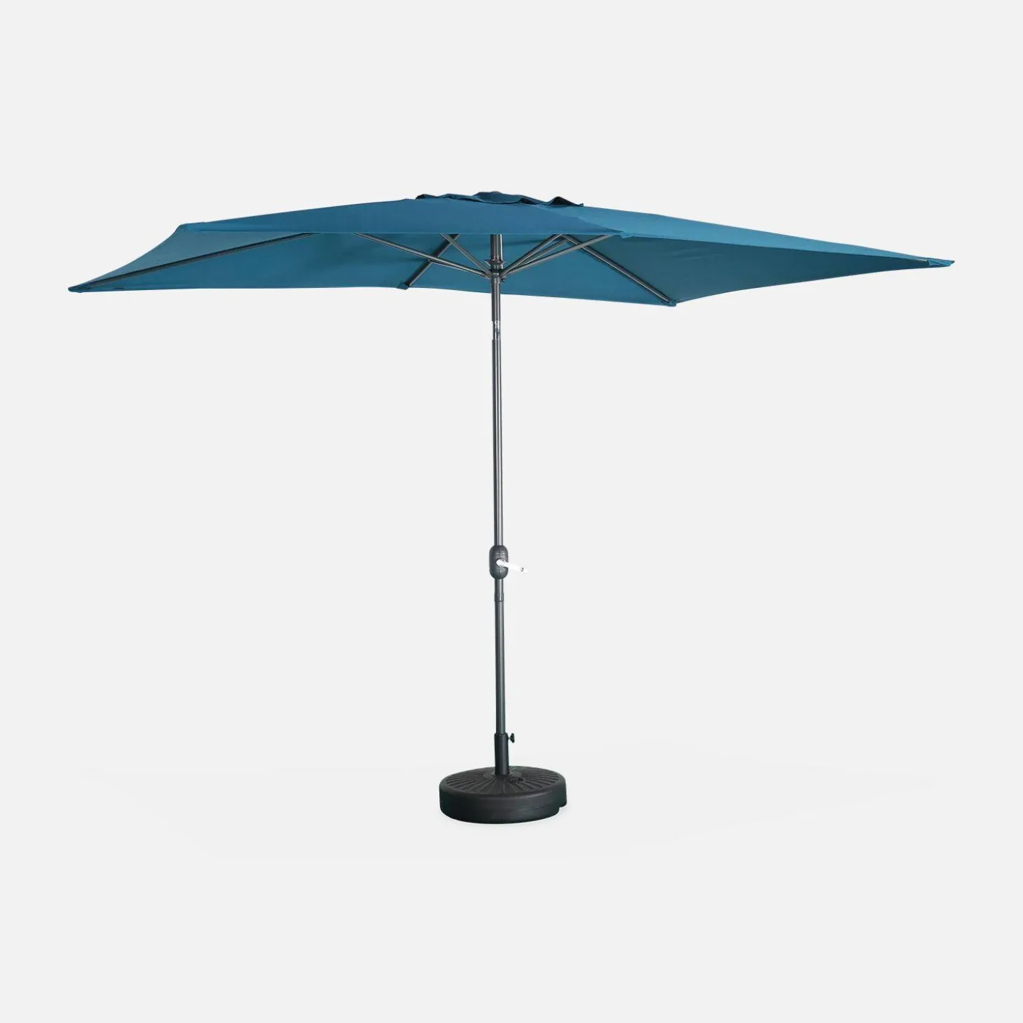 Parasol rectangular poste efecto madera, 2x3m