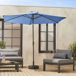 Parasol rectangular poste efecto madera, 3x3m