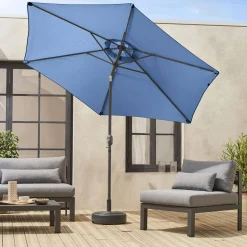 Parasol rectangular poste efecto madera, 3x3m